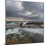 Cold Stormy Panoramic Seascape with Rushing Wave and Flowing Water-Anton Gorlin-Mounted Photographic Print
