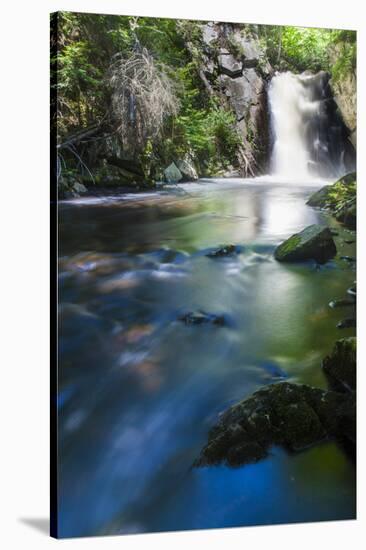 Cold Stream Falls in Maine's Northern Forest. Cold Stream Gorge. Maine-Jerry & Marcy Monkman-Stretched Canvas