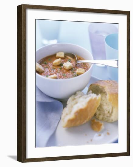 Cold Tomato Soup with Croutons-Ian Garlick-Framed Photographic Print