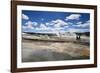 Cold Tourists on Seat Surrounded by Steam-Eleanor-Framed Photographic Print