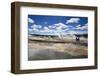 Cold Tourists on Seat Surrounded by Steam-Eleanor-Framed Photographic Print