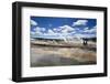 Cold Tourists on Seat Surrounded by Steam-Eleanor-Framed Photographic Print