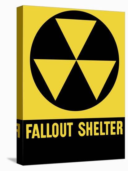 Cold War Era Fallout Shelter Sign-Stocktrek Images-Stretched Canvas