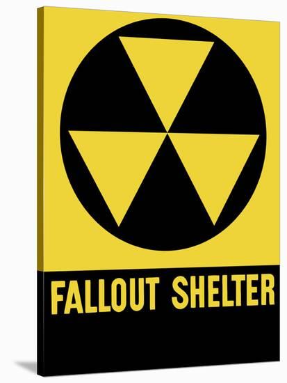 Cold War Era Fallout Shelter Sign-Stocktrek Images-Stretched Canvas