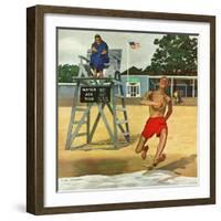 "Cold Water Swimmer," June 17, 1961-Richard Sargent-Framed Giclee Print