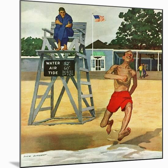 "Cold Water Swimmer," June 17, 1961-Richard Sargent-Mounted Giclee Print