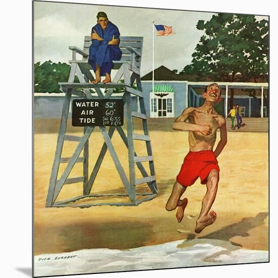 "Cold Water Swimmer," June 17, 1961-Richard Sargent-Mounted Giclee Print