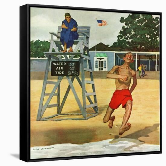 "Cold Water Swimmer," June 17, 1961-Richard Sargent-Framed Stretched Canvas