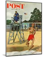 "Cold Water Swimmer," Saturday Evening Post Cover, June 17, 1961-Richard Sargent-Mounted Premium Giclee Print