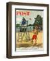 "Cold Water Swimmer," Saturday Evening Post Cover, June 17, 1961-Richard Sargent-Framed Giclee Print