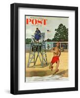 "Cold Water Swimmer," Saturday Evening Post Cover, June 17, 1961-Richard Sargent-Framed Giclee Print