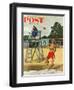 "Cold Water Swimmer," Saturday Evening Post Cover, June 17, 1961-Richard Sargent-Framed Giclee Print