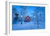 Cold Winter with Temperatures Going to -47 Celsius. Lapland, Sweden-null-Framed Photographic Print