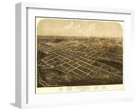 Coldwater, Michigan - Panoramic Map-Lantern Press-Framed Art Print