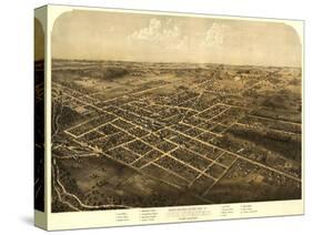 Coldwater, Michigan - Panoramic Map-Lantern Press-Stretched Canvas