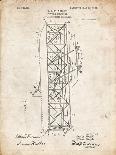 PP288-Vintage Parchment Wright Brothers Flying Machine Patent Poster-Cole Borders-Giclee Print