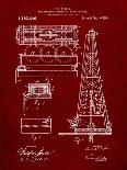 PP66-Burgundy Howard Hughes Oil Drilling Rig Patent Poster-Cole Borders-Giclee Print