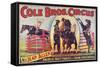 "Cole Bros. Circus: Miss Jean Allen, America's Most Fearless and Daring Horsewoman", Circa 1940-null-Framed Stretched Canvas