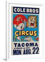 "Cole Bros. Circus: Tacoma", Circa 1938-null-Framed Giclee Print