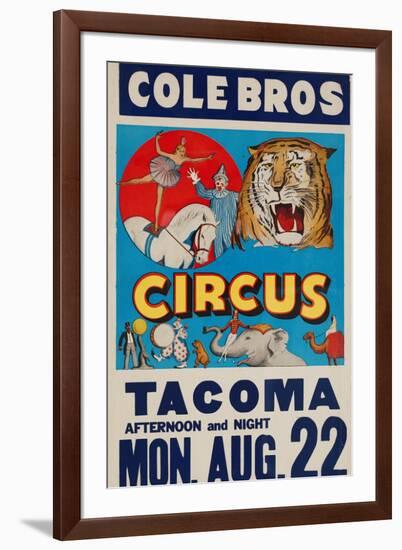 "Cole Bros. Circus: Tacoma", Circa 1938-null-Framed Giclee Print