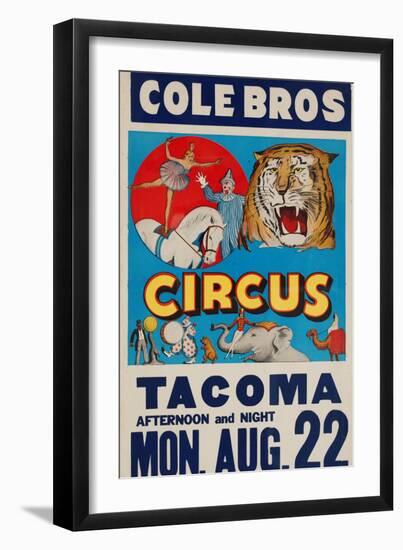 "Cole Bros. Circus: Tacoma", Circa 1938-null-Framed Giclee Print