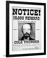 Cole Younger $5,000 Reward-null-Framed Art Print