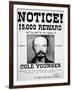 Cole Younger $5,000 Reward-null-Framed Art Print