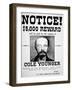 Cole Younger $5,000 Reward-null-Framed Art Print