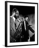 Coleman Hawkins and Miles Davis-William P^ Gottlieb-Framed Art Print