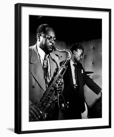 Coleman Hawkins and Miles Davis-William P^ Gottlieb-Framed Art Print