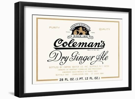 Coleman's Dry Ginger Ale-null-Framed Art Print