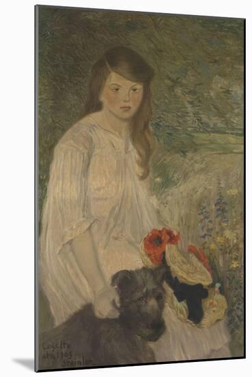 Colette sur fond de jardin (1888-1969), fille de l'artiste-Théophile Alexandre Steinlen-Mounted Giclee Print