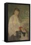 Colette sur fond de jardin (1888-1969), fille de l'artiste-Théophile Alexandre Steinlen-Framed Stretched Canvas