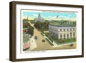 Colfax Avenue, State Capitol, Denver, Colorado-null-Framed Art Print