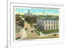 Colfax Avenue, State Capitol, Denver, Colorado-null-Framed Premium Giclee Print