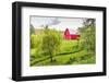 Colfax, Washington State, USA. A red barn on a farm in the Palouse hills.-Emily Wilson-Framed Photographic Print
