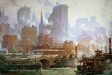 Hudson River Waterfront, New York-Colin Campbell Cooper-Giclee Print