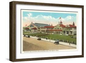 Coliseum and Livestock Exchange, Fort Worth, Texas-null-Framed Art Print