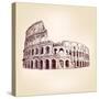 Coliseum  - Hand Drawn-VladisChern-Stretched Canvas