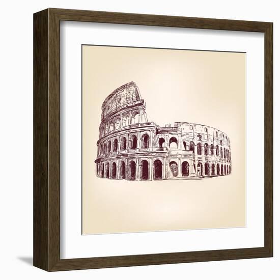 Coliseum  - Hand Drawn-VladisChern-Framed Art Print