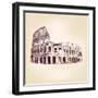 Coliseum  - Hand Drawn-VladisChern-Framed Art Print