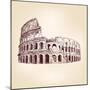 Coliseum  - Hand Drawn-VladisChern-Mounted Art Print