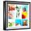 Collage Background With Cocktail And Travel Concept-haveseen-Framed Art Print