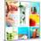 Collage Background With Cocktail And Travel Concept-haveseen-Mounted Art Print