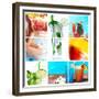 Collage Background With Cocktail And Travel Concept-haveseen-Framed Premium Giclee Print