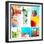 Collage Background With Cocktail And Travel Concept-haveseen-Framed Premium Giclee Print