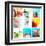 Collage Background With Cocktail And Travel Concept-haveseen-Framed Art Print