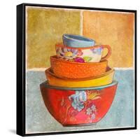 Collage Bowls I-Patricia Pinto-Framed Stretched Canvas