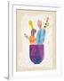 Collage Cactus III on Graph Paper-Melissa Averinos-Framed Art Print