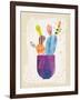 Collage Cactus III on Graph Paper-Melissa Averinos-Framed Art Print